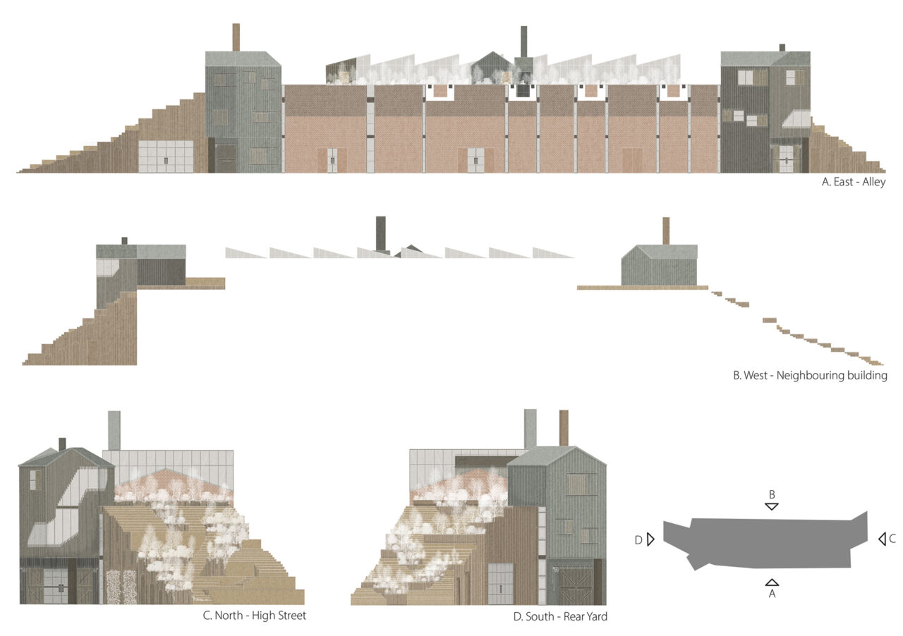 Elevations of the building