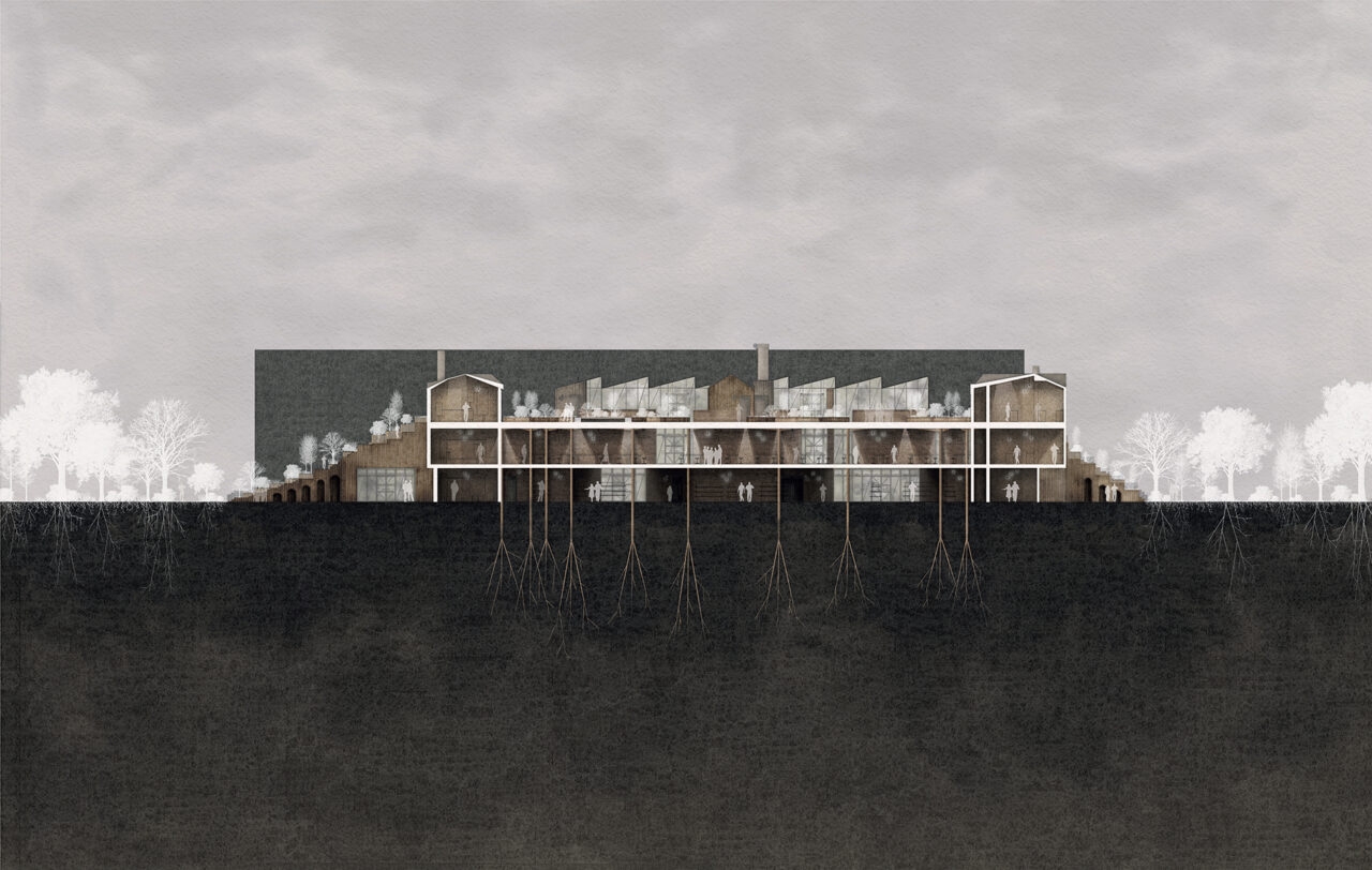 Section cut through the building